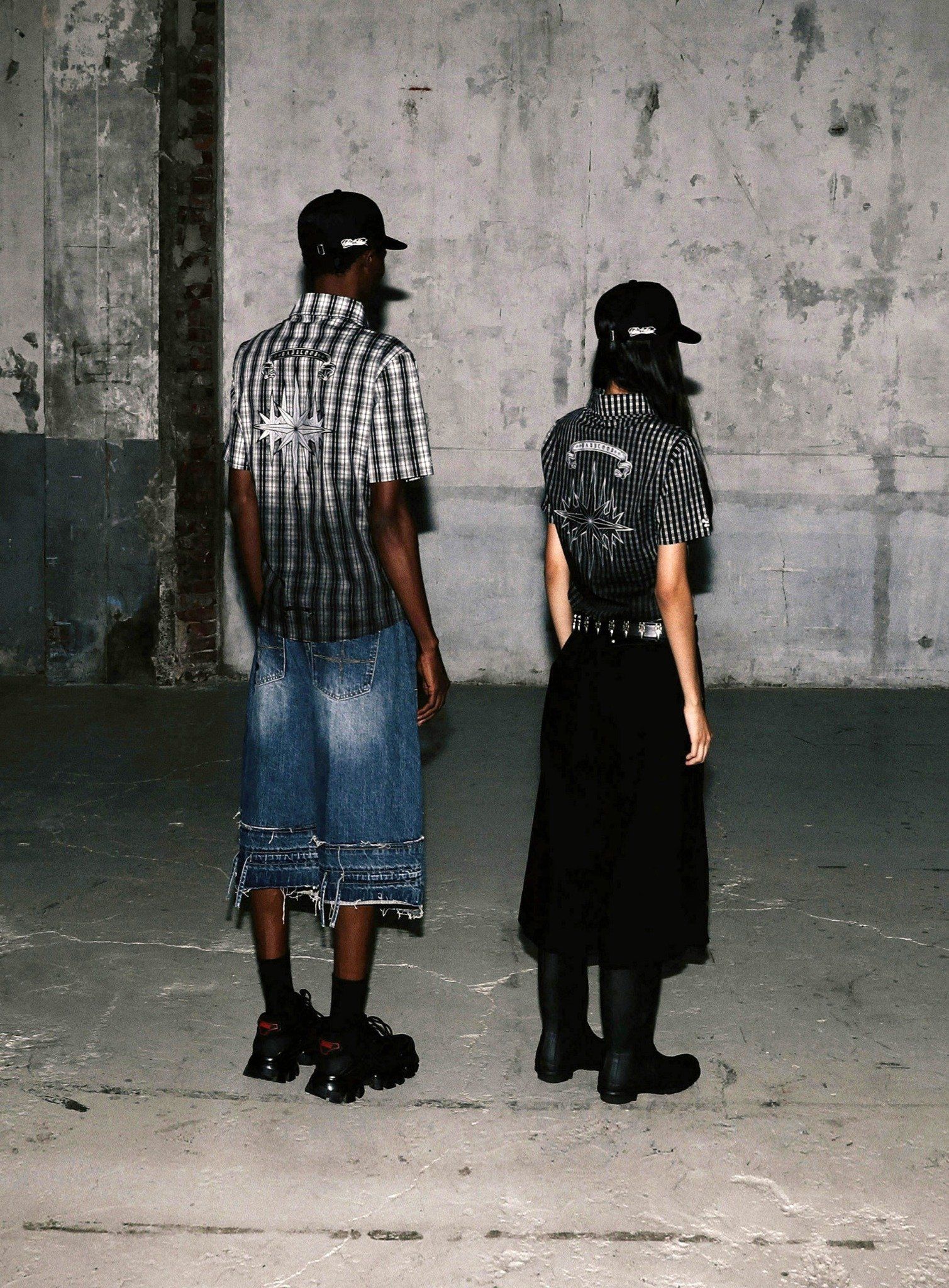  Áo Sơ Mi [Unisex] Badblood - [w-sht25-006] Cosmo Graphic Short Sleeve Shirt White Check 