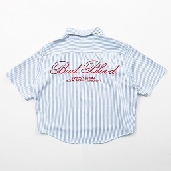 Áo Sơ Mi [Unisex] Badblood - [w-sht24-014] Classic Logo Blue/Stripes