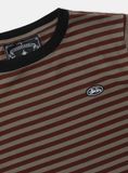  Áo Thun [Unisex] Badblood - [w-tee25-101] Tiny Logo Jersey Ringer T-Shirt Brown/Stripe 
