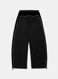  Quần Dài [Unisex] Badblood - [w-pts25-024] Dark Classic Pinstripe Track Pants - Black 