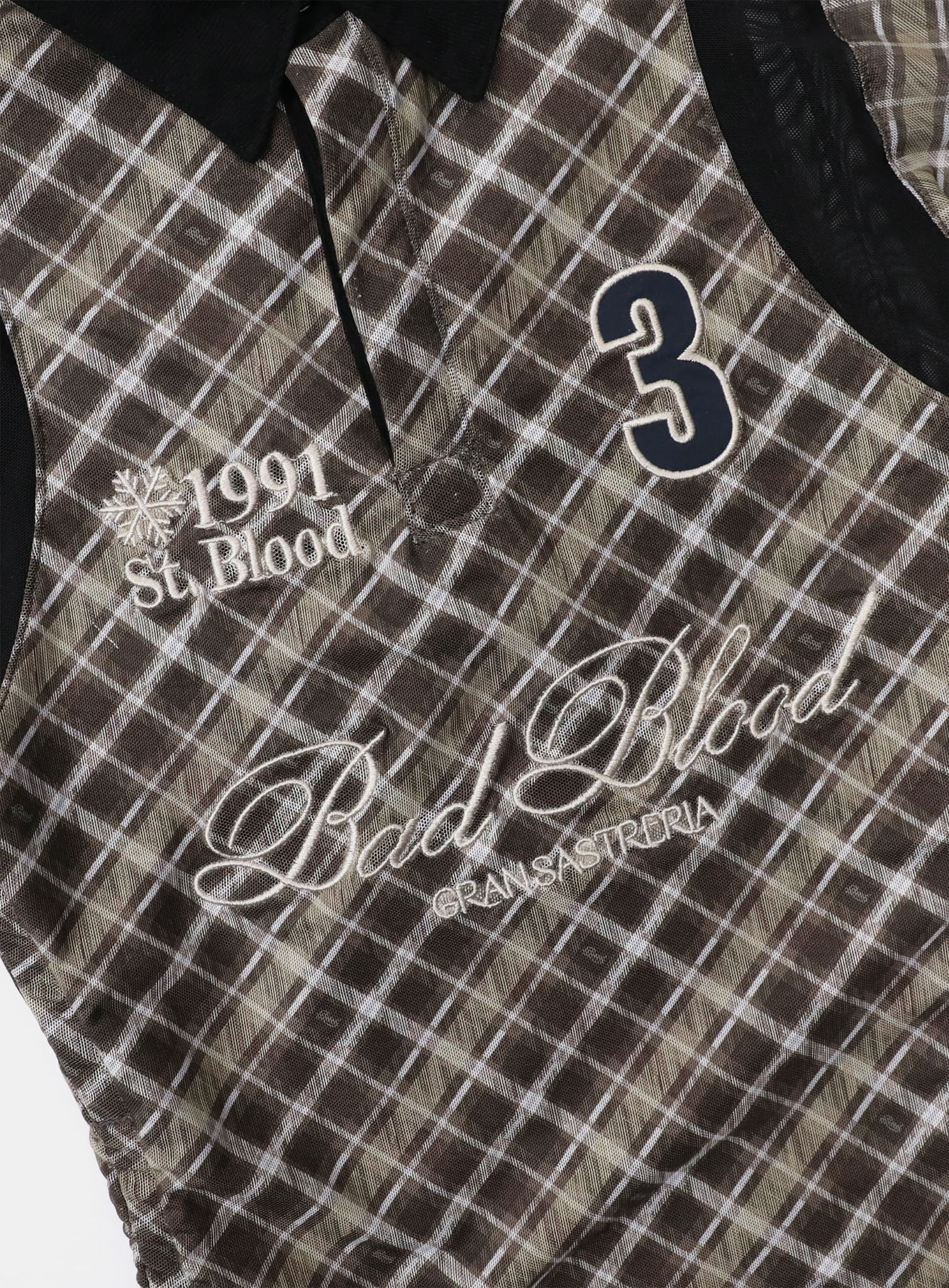  Váy [Nữ] Badblood - [w-drs25-004] Vintage Club Polo Mini Dress Check Brown 