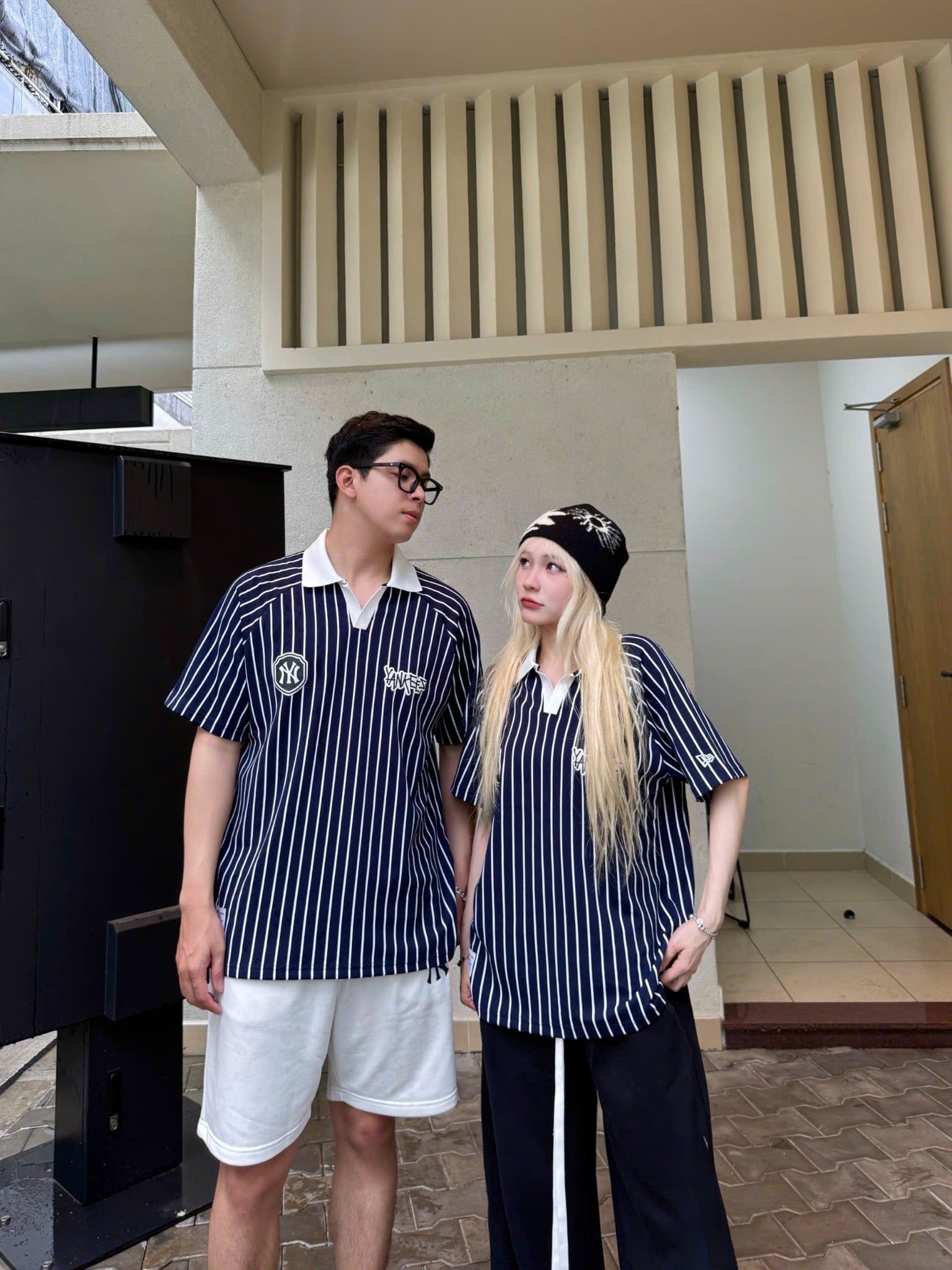  Áo Thun Polo New Era - [Unisex] NY 7 Stripe Navy/White 