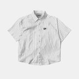  Áo Sơ Mi [Unisex] Badblood - [w-sht25-003] Dark Classic Short Sleeve Shirt White/Striped 