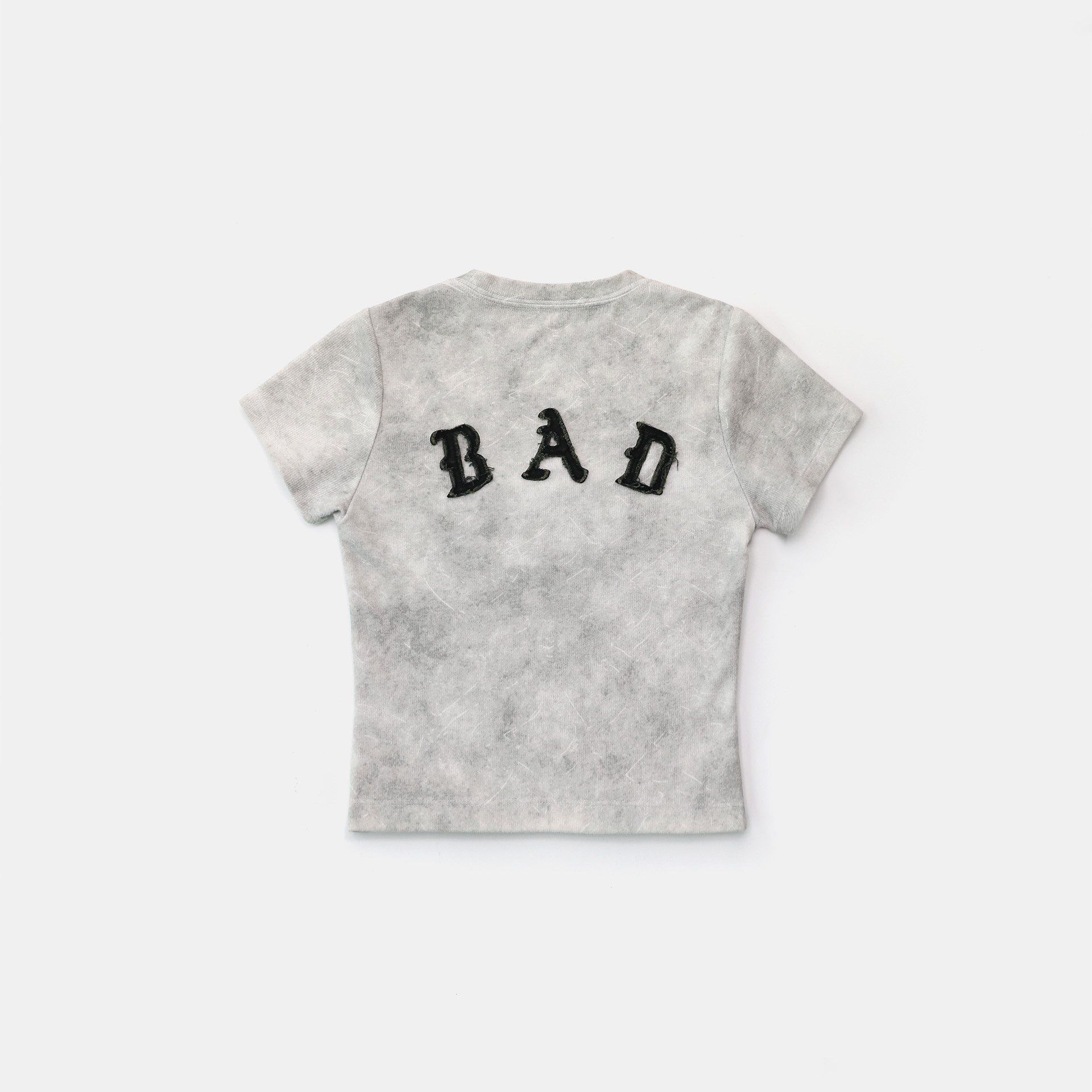  Áo Thun [Unisex] Badblood - [w-tee25-031] Lion Patch Short Sleeve Slim Fit Washed White 