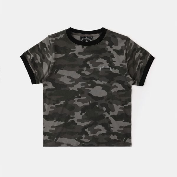 Áo Thun [Unisex] Badblood - [w-tee25-094] Cosmo Reflective Ringer T-Shirt Black Camo
