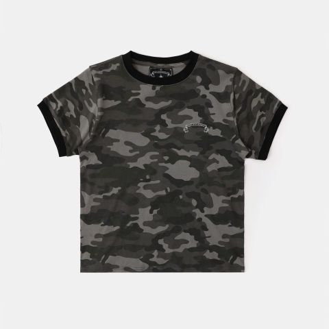Áo Thun [Unisex] Badblood - [w-tee25-094] Cosmo Reflective Ringer T-Shirt Black Camo