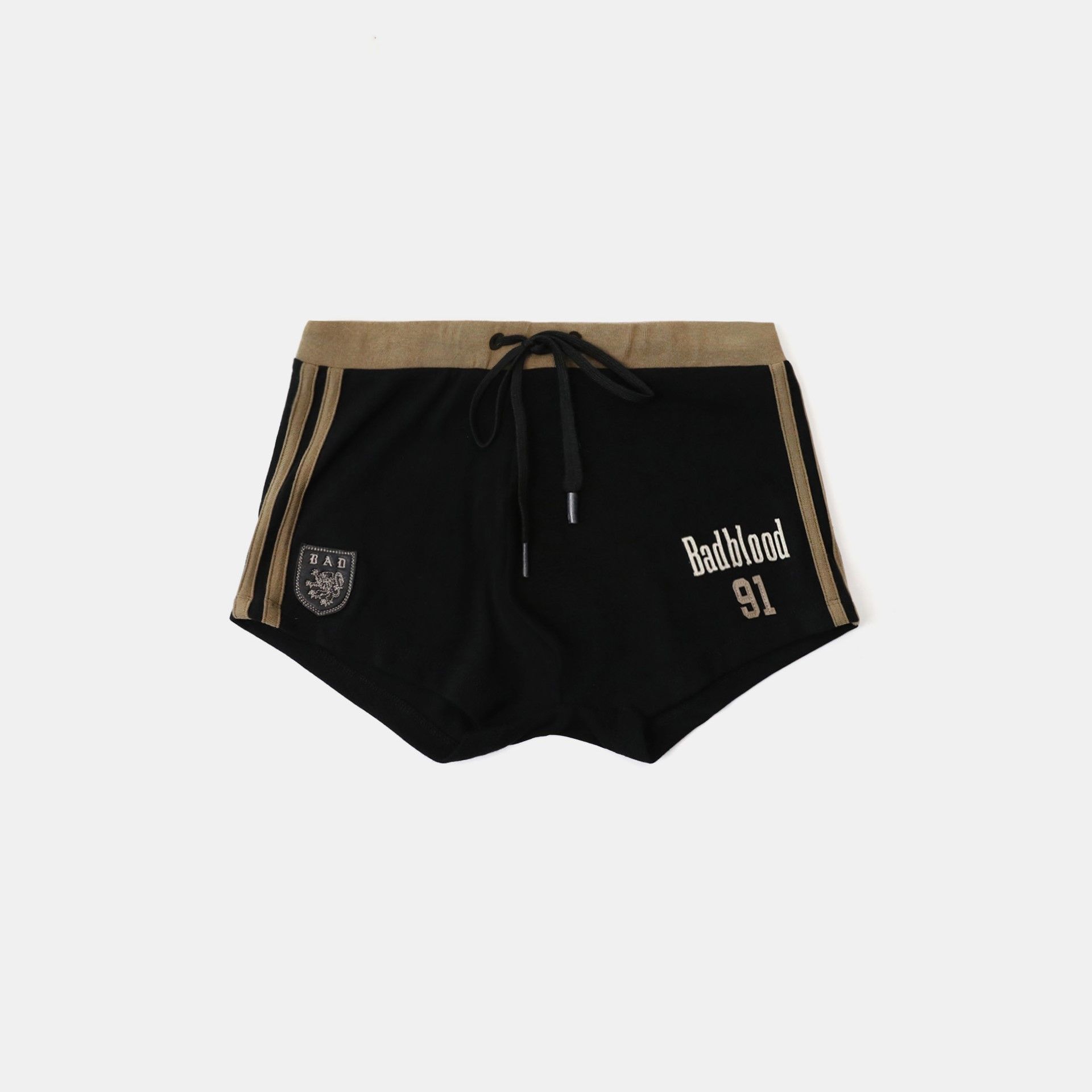  Quần Short [Nữ] Badblood - [w-srt25-012] Vintage Club Boy Shorts - Khaki/Black 