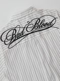  Áo Sơ Mi [Unisex] Badblood - [w-sht25-003] Dark Classic Short Sleeve Shirt White/Striped 