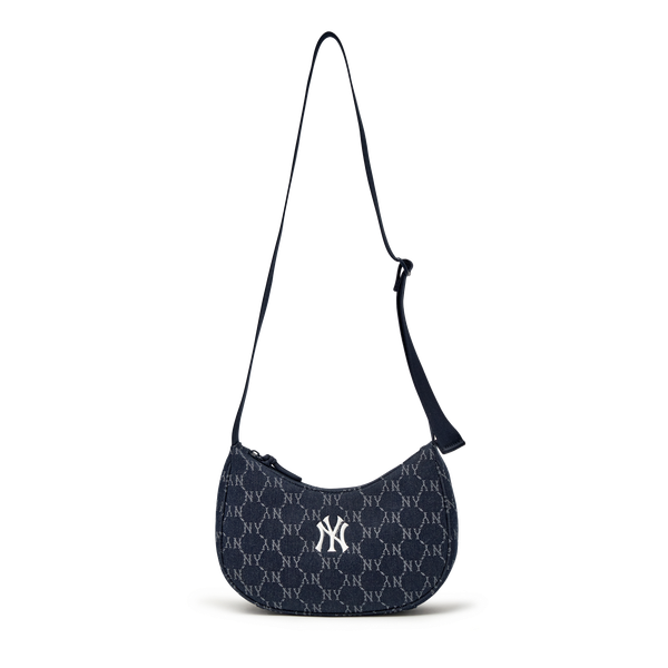 Túi Xách MLB Diamond Monogram Denim JQD Hobo Bag NY Yankees - 3ABQMV45N-50INS