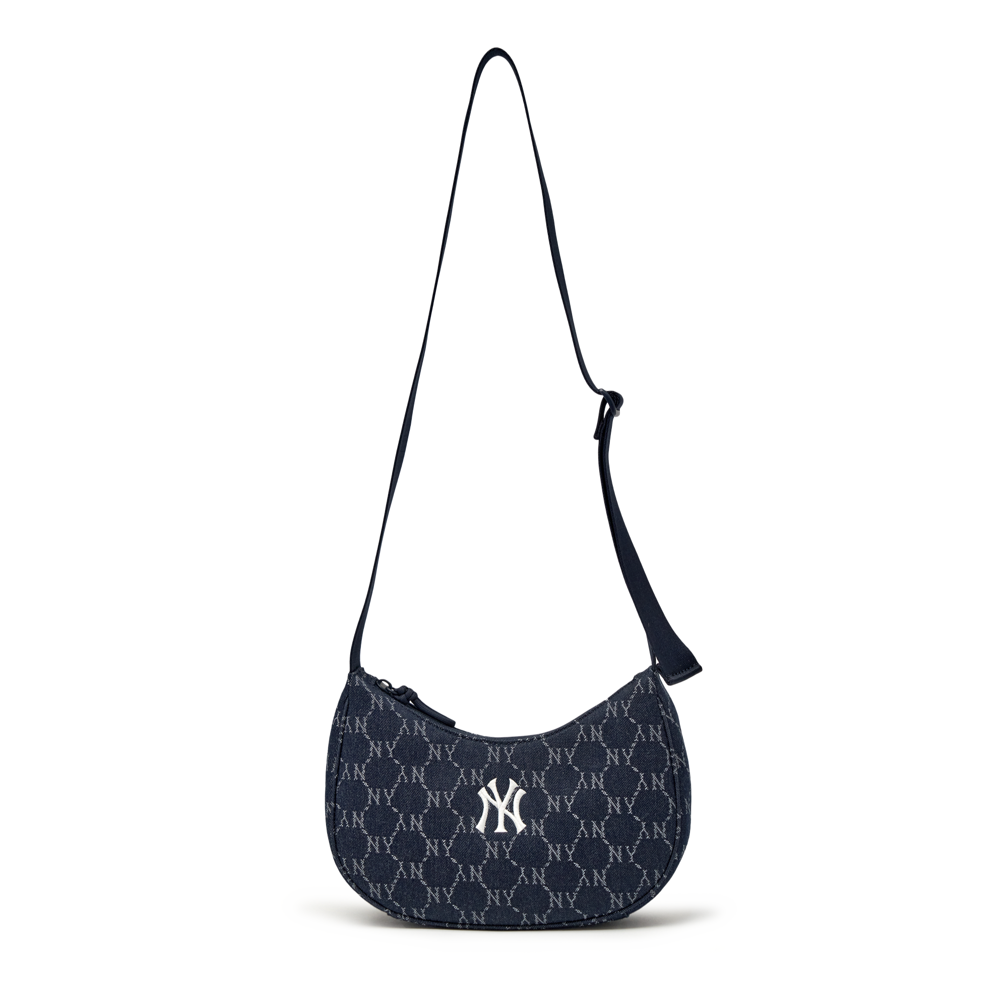  Túi Xách MLB Diamond Monogram Denim JQD Hobo Bag NY Yankees - 3ABQMV45N-50INS 