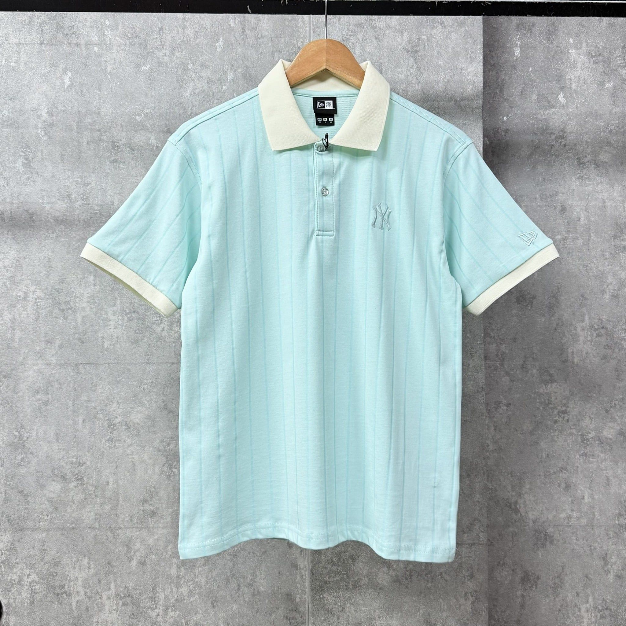  Áo Thun Polo New Era - [Unisex] NY Stripe Mint/White 