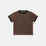  Áo Thun [Unisex] Badblood - [w-tee25-101] Tiny Logo Jersey Ringer T-Shirt Brown/Stripe 