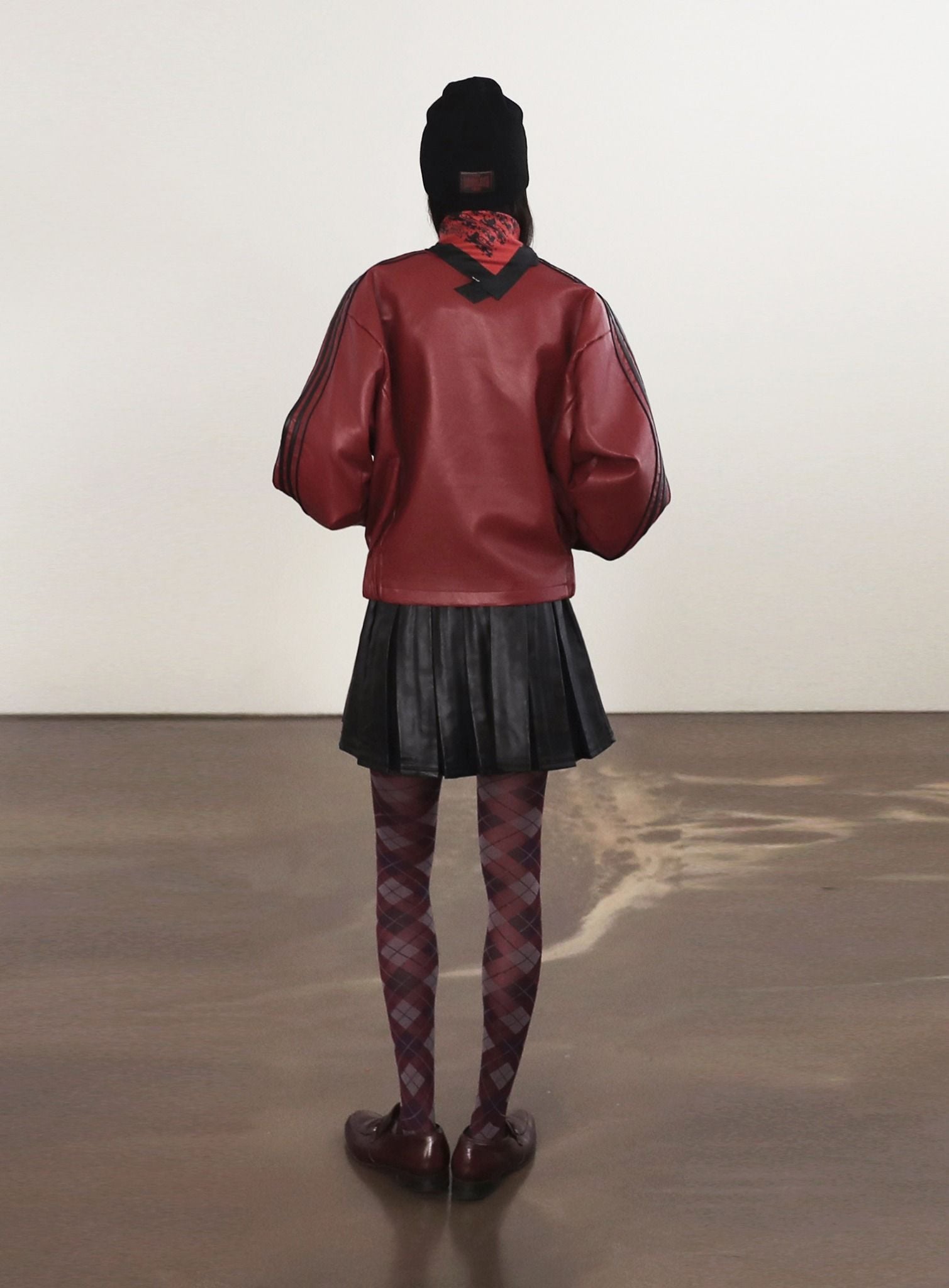  Áo Khoác [Unisex] Badblood - [w-jkt24-059] Billy Leather Collarless Jacket - Red 