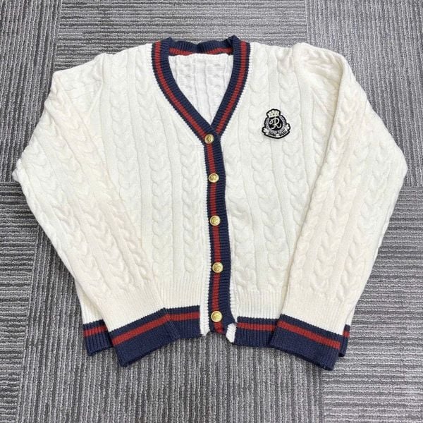 Áo Cardigan Len Nội Địa Hàn Freesize Màu Trắng