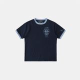  Áo Thun [Unisex] Badblood - [w-tee25-098] Mystic Shield Print Ringer T-Shirt Navy 