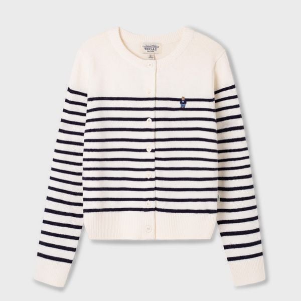 Áo Cardigan WHOAU [Nữ] - Steve R-neck Cardigan White - WHCKF4913F