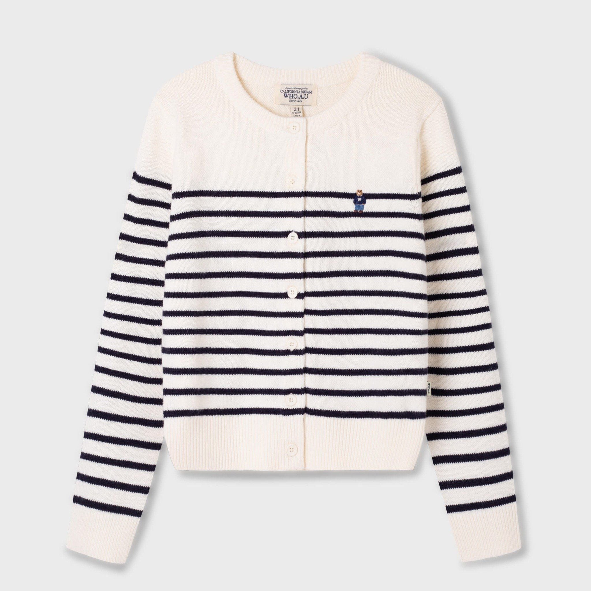  Áo Cardigan WHOAU [Nữ] - Steve R-neck Cardigan White - WHCKF4913F 