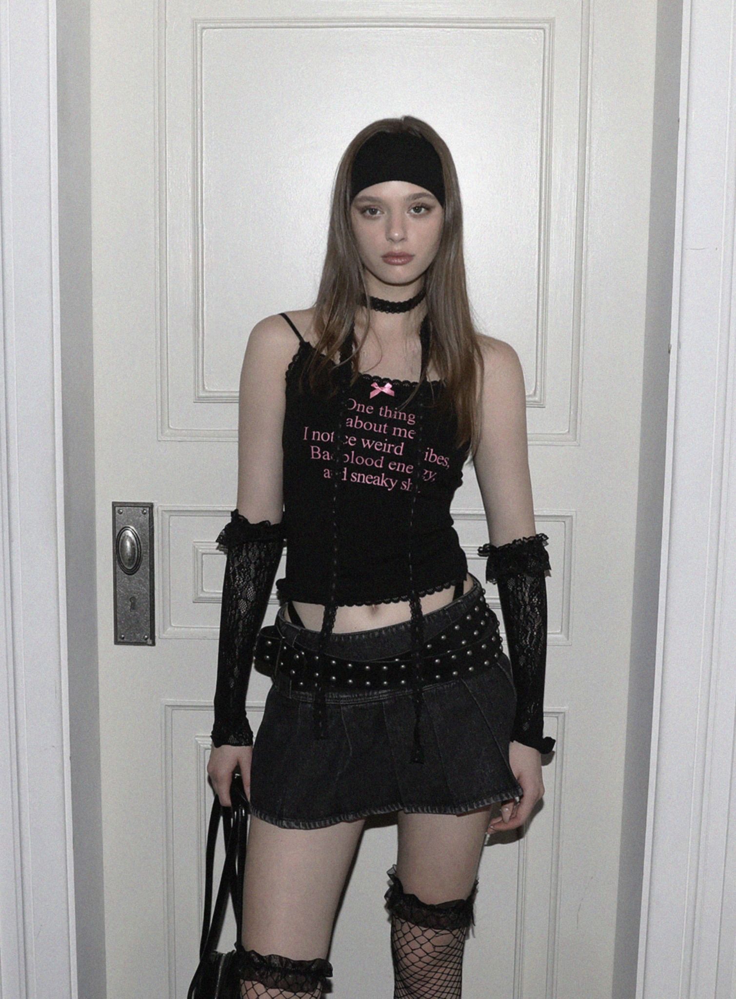  Áo Hai Dây [Nữ] Badblood - [w-tnk23-040] One Thing Camisole Black 