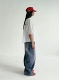  Áo Sơ Mi [Unisex] Badblood - [w-sht24-012] Classic Logo Short Sleeve Shirt White/Stripes 