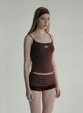  Áo Hai Dây [Nữ] Badblood - [w-tnk25-001] Beyond Soft String Tank Striped Red 