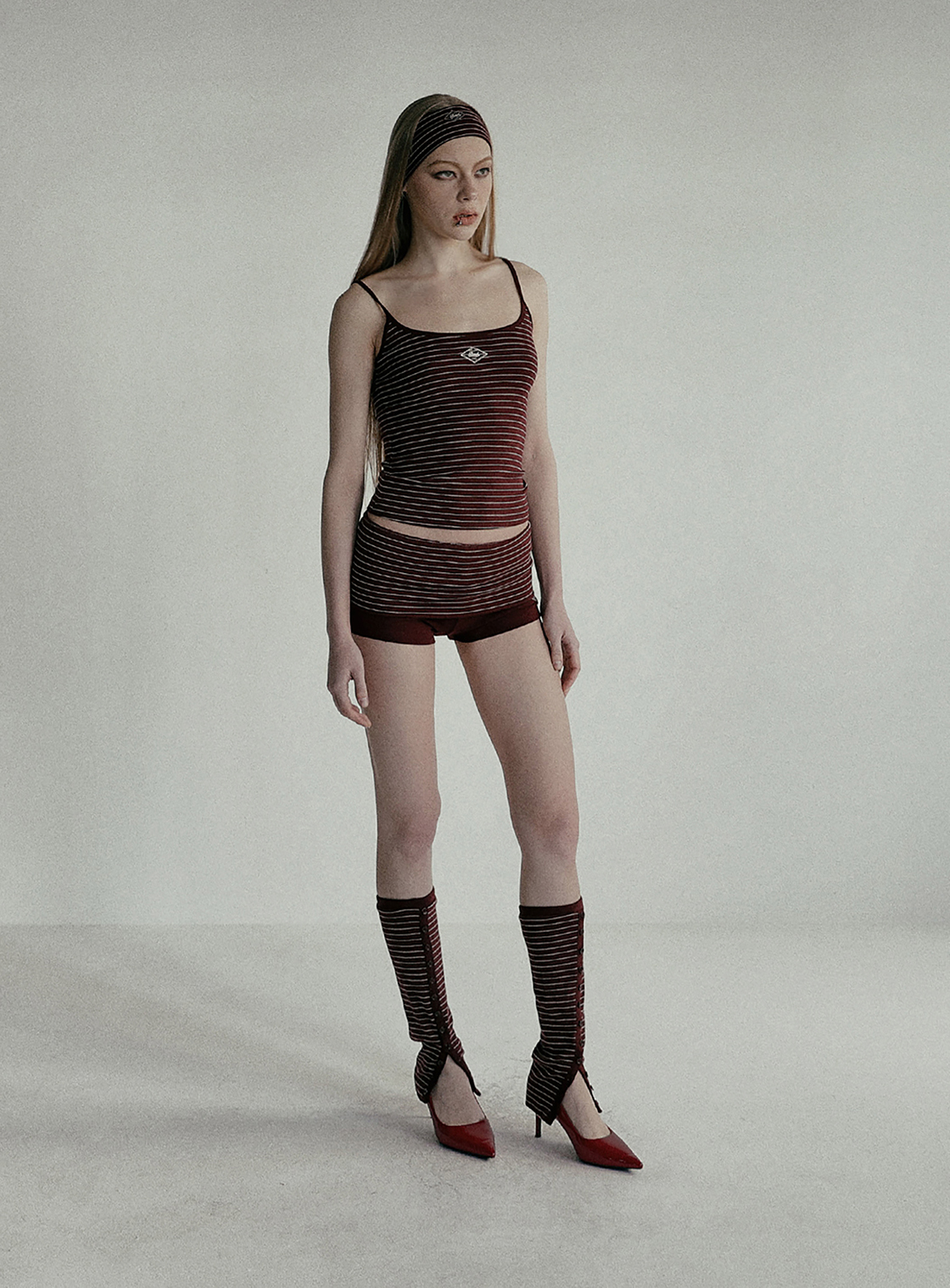◆BADBLOOD◆ Beyond Soft String Tank Stripe Black w-tnk25-00 Áo Hai Dây [Nữ] Badblood [w-tnk25-001] Beyond Soft String