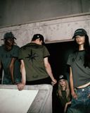  Áo Thun [Unisex] Badblood - [w-tee25-089] Cosmo Bad Patch Ringer T-Shirt Khaki 