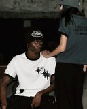  Áo Thun [Unisex] Badblood - [w-tee25-092] Cosmo Multi Patch Ringer T-Shirt Charcoal 