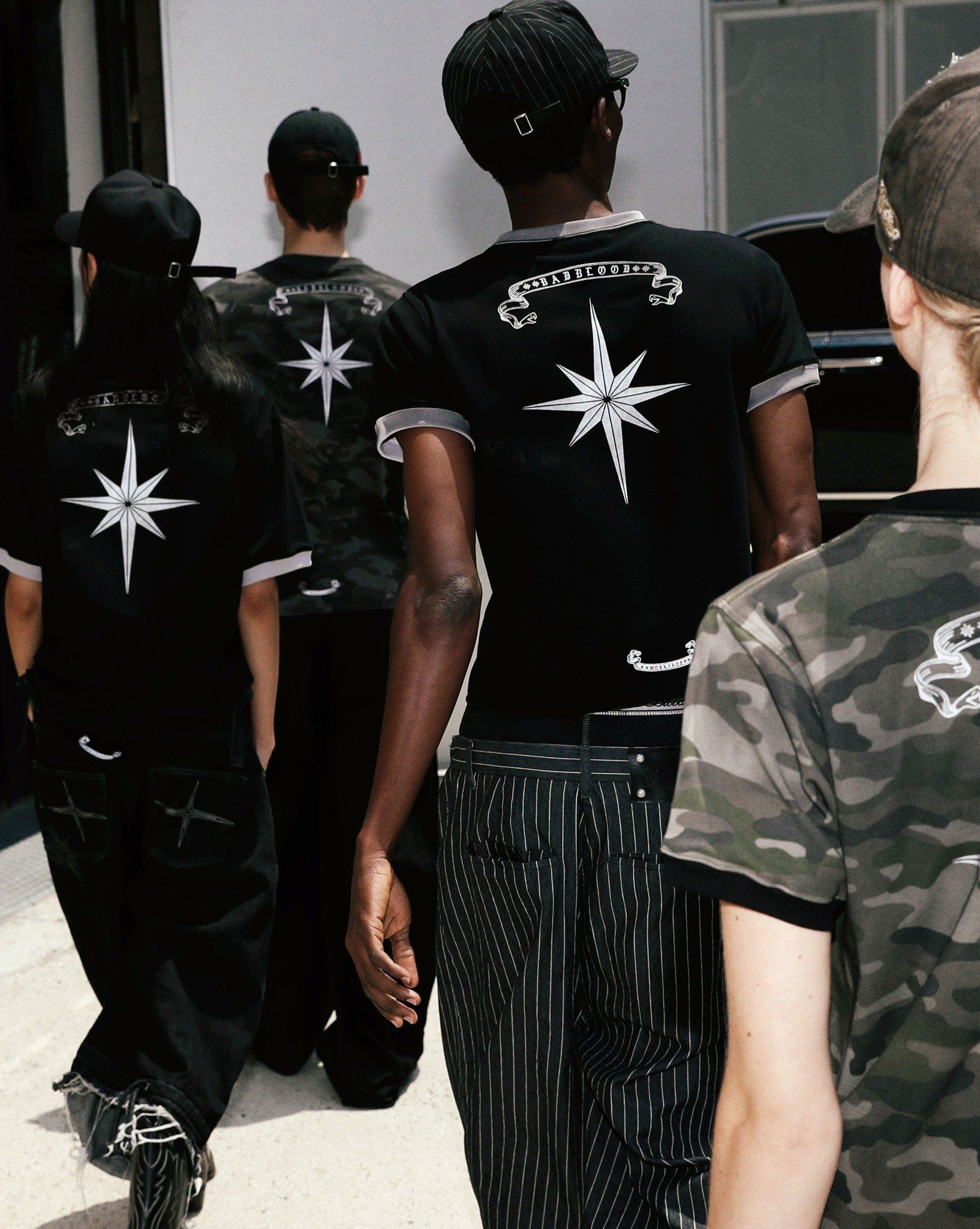  Áo Thun [Unisex] Badblood - [w-tee25-094] Cosmo Reflective Ringer T-Shirt Black Camo 