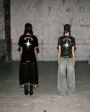  Áo Thun [Unisex] Badblood - [w-tee25-095] Cosmo Reflective Ringer T-Shirt Black 