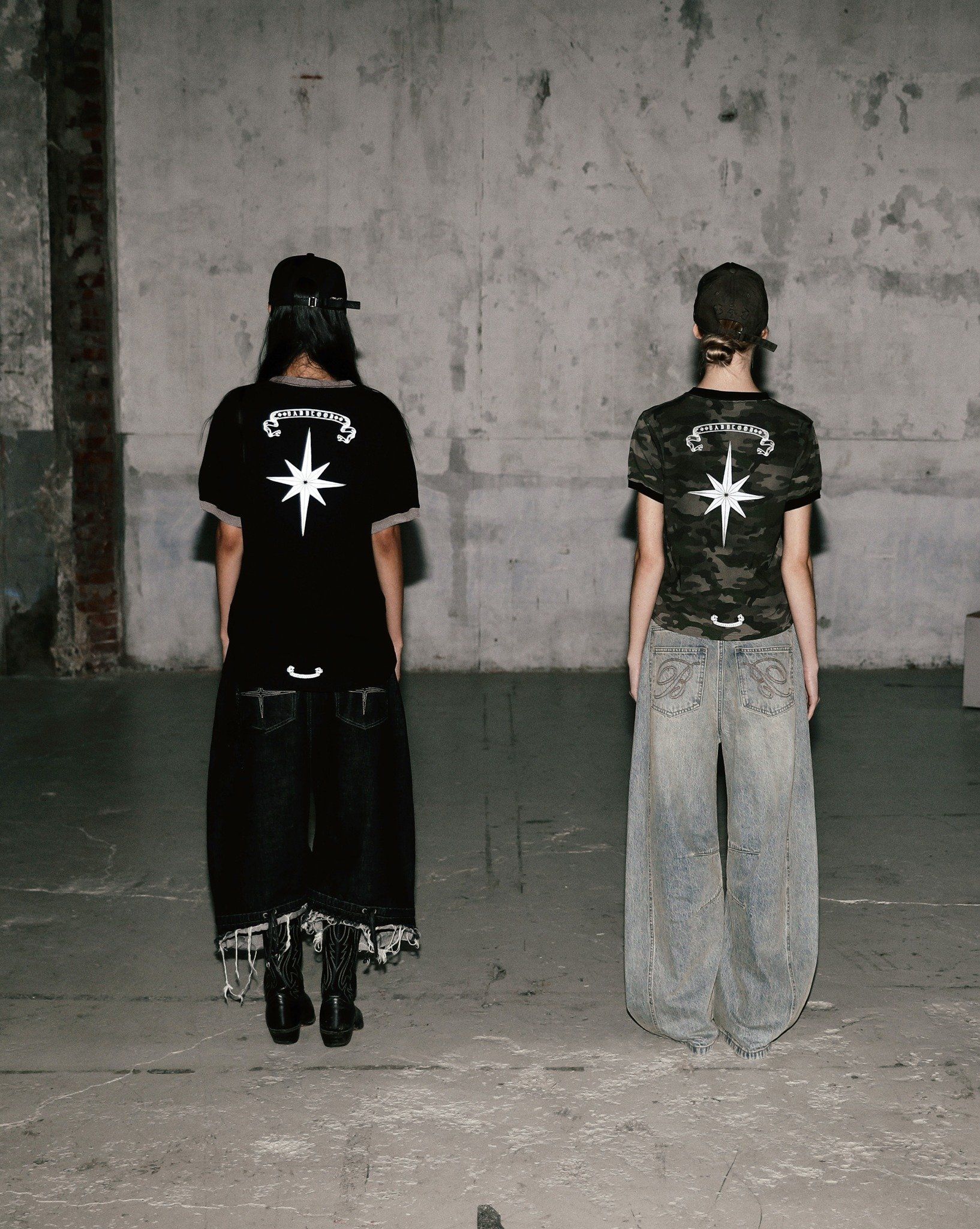  Áo Thun [Unisex] Badblood - [w-tee25-095] Cosmo Reflective Ringer T-Shirt Black 