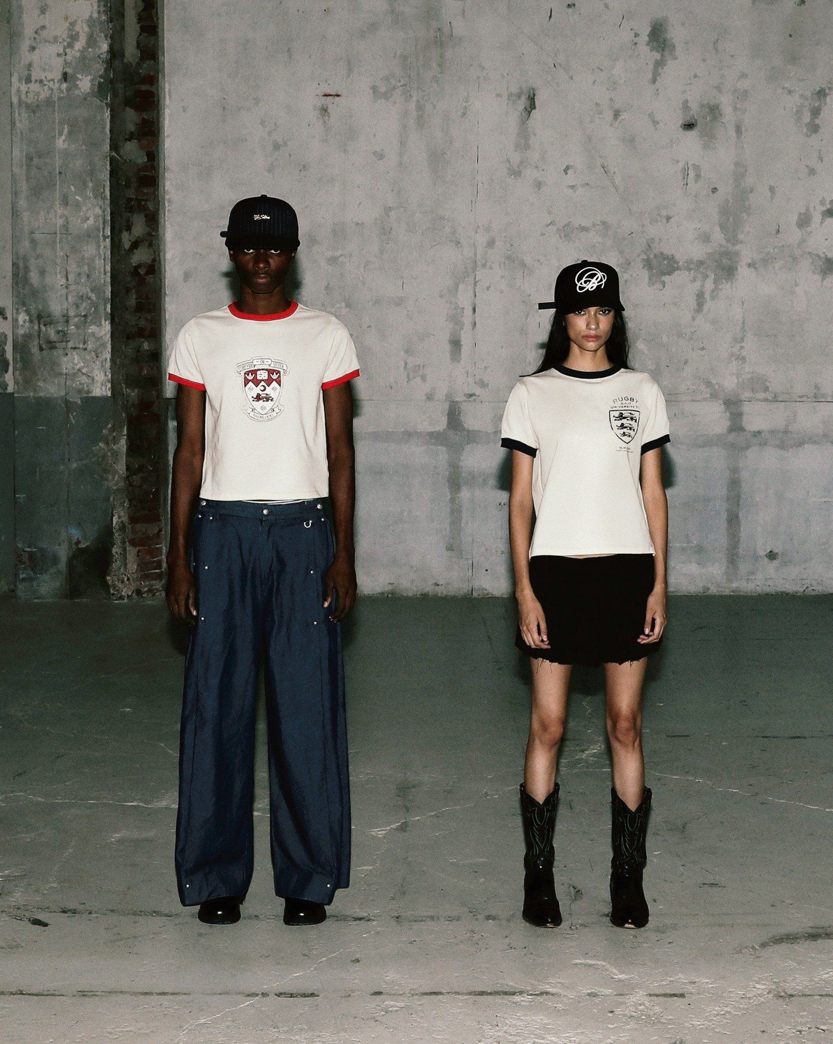  Áo Thun [Unisex] Badblood - [w-tee25-097] Mystic Shield Print Ringer T-Shirt Cream 