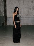  Áo Croptop [Nữ] Badblood - [w-tnk25-024] Ryan Patch One Shoulder Tank Washed Black 