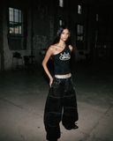  Áo Croptop [Nữ] Badblood - [w-tnk25-024] Ryan Patch One Shoulder Tank Washed Black 