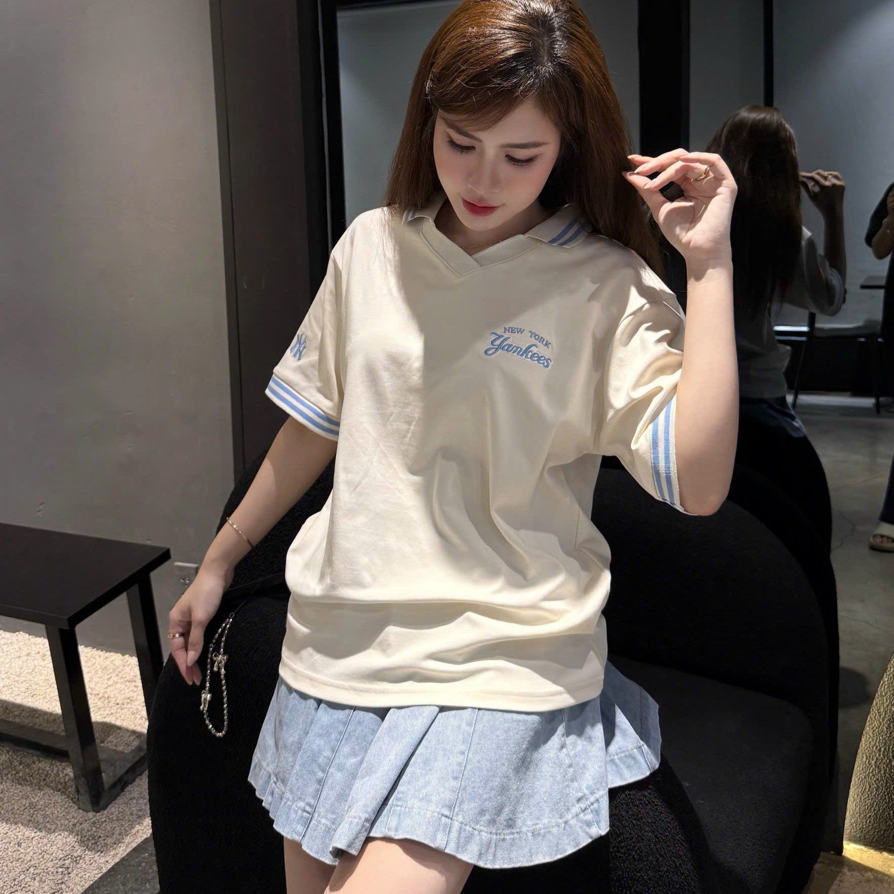  Áo Thun Polo New Era - [Unisex] NY Yankees Basic Logo Polo - White 