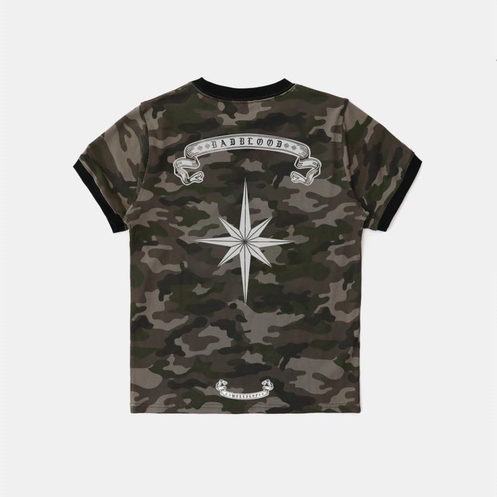  Áo Thun [Unisex] Badblood - [w-tee25-093] Cosmo Reflective Ringer T-Shirt - Green Camo 