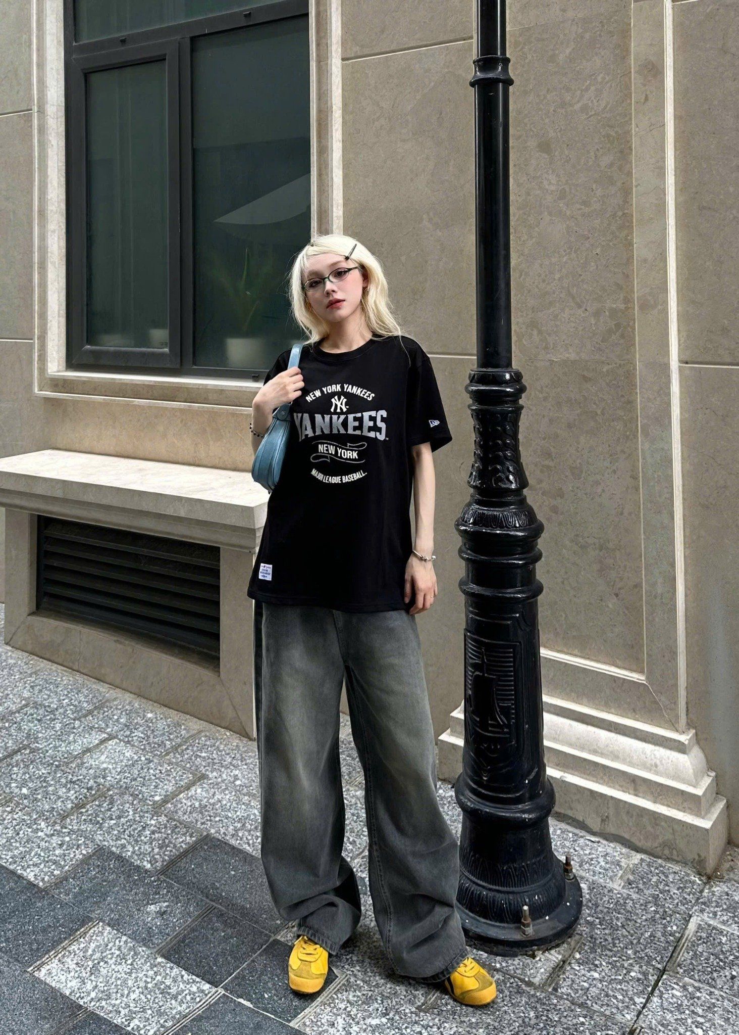  Áo Thun New Era - [Unisex] NY Yankees Retro Logo Black T-Shirt - 15488854 