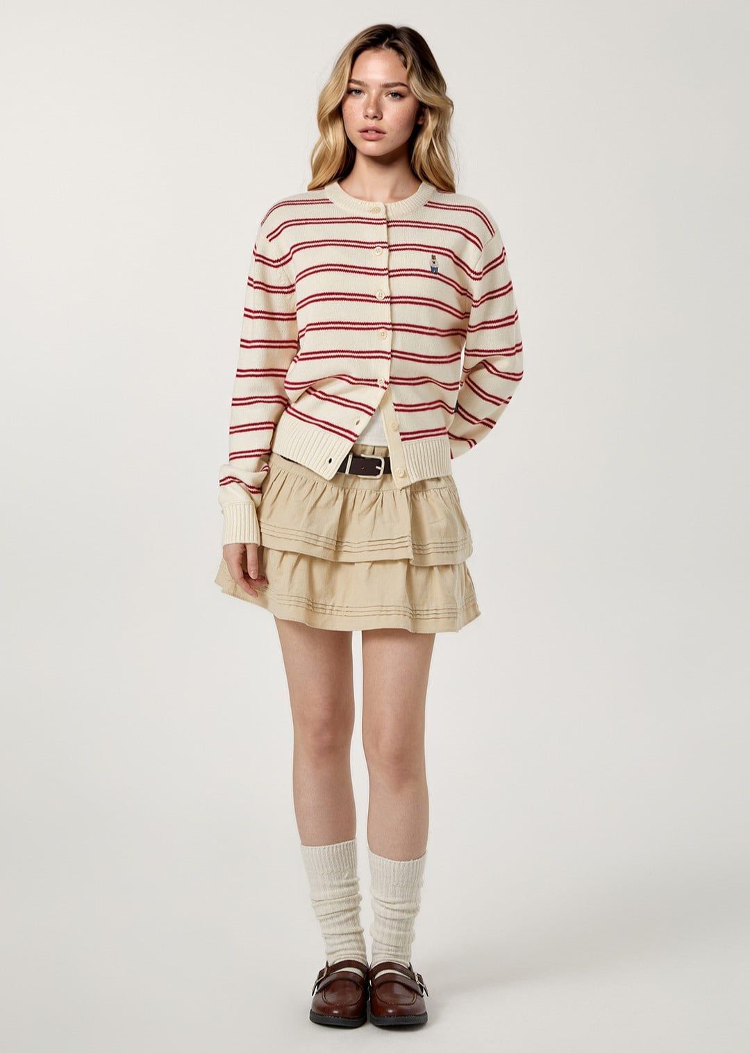 Áo Cardigan WHOAU [Nữ] - Steve R-Neck - WHCKG1111F 