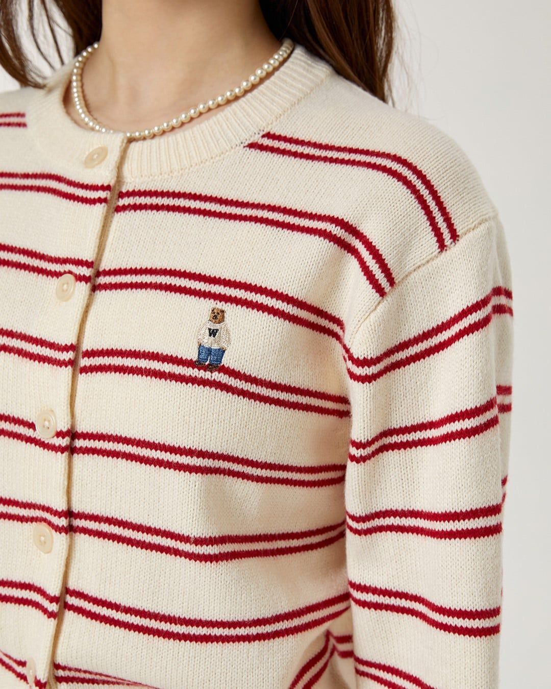  Áo Cardigan WHOAU [Nữ] - Steve R-Neck - WHCKG1111F 