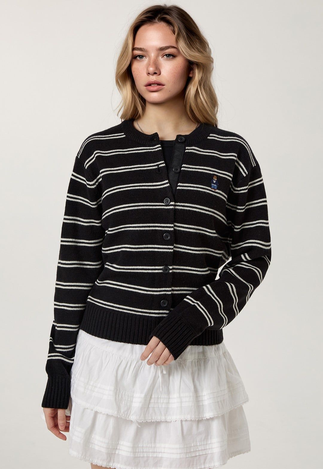  Áo Cardigan WHOAU [Nữ] - Steve R-Neck - WHCKG1111F 