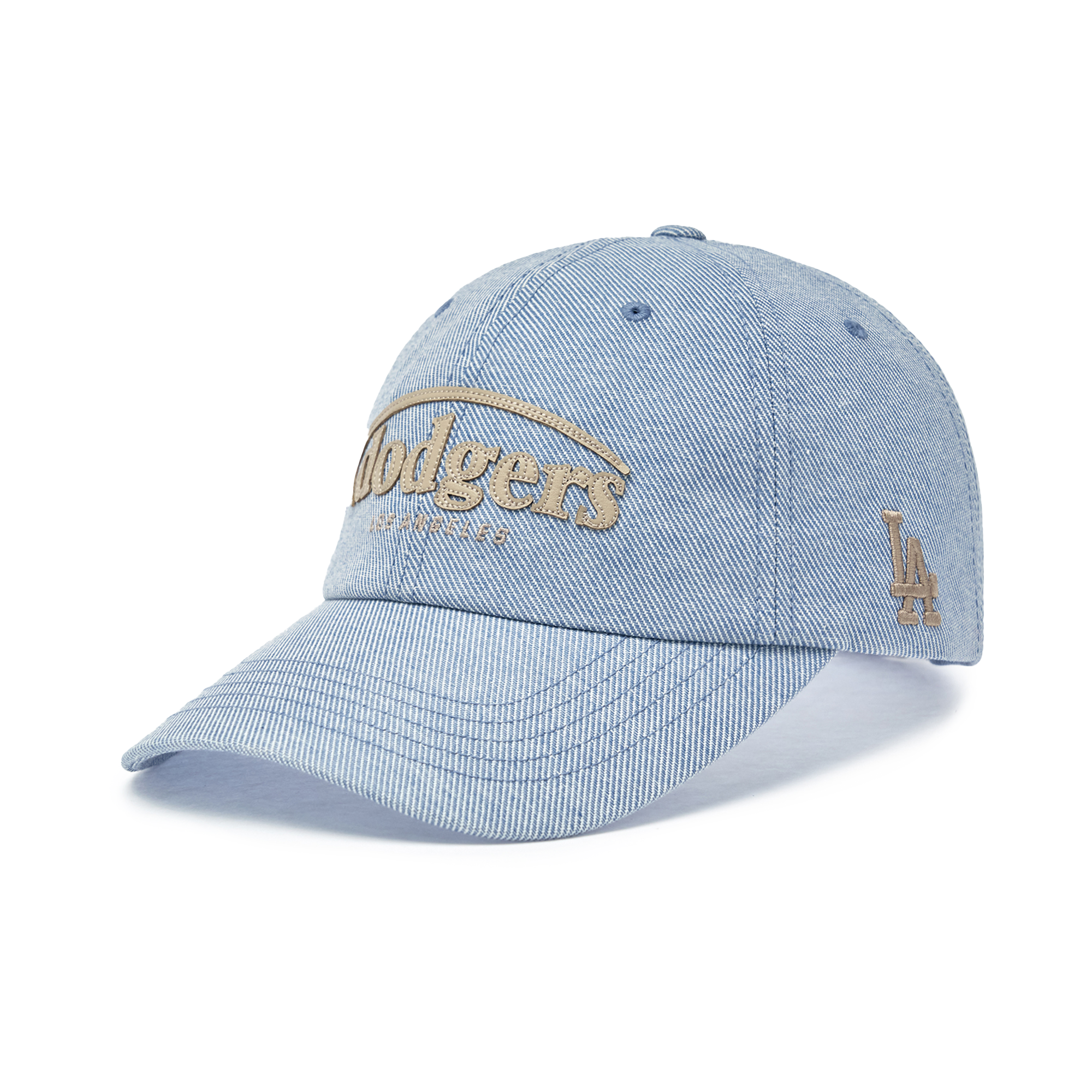  Nón MLB Korea - [Unisex] Vintage Denim Curve Logo Unstructured Ball Cap LA Dodgers - 3ACPV196N-07BLL 