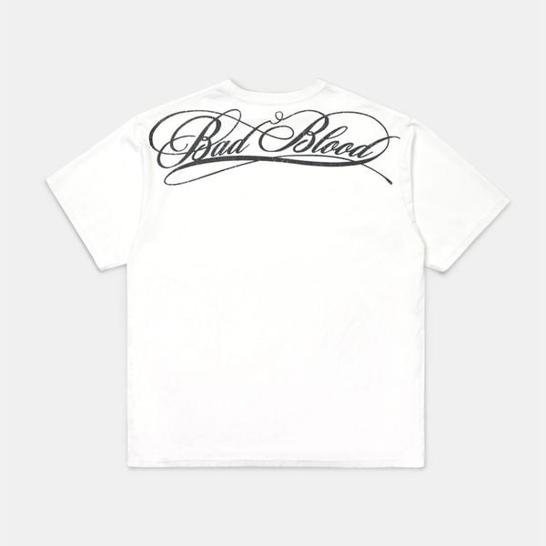 Áo Thun [Unisex] Badblood - [w-tee25-034] Dark Classic Logo T-Shirt White