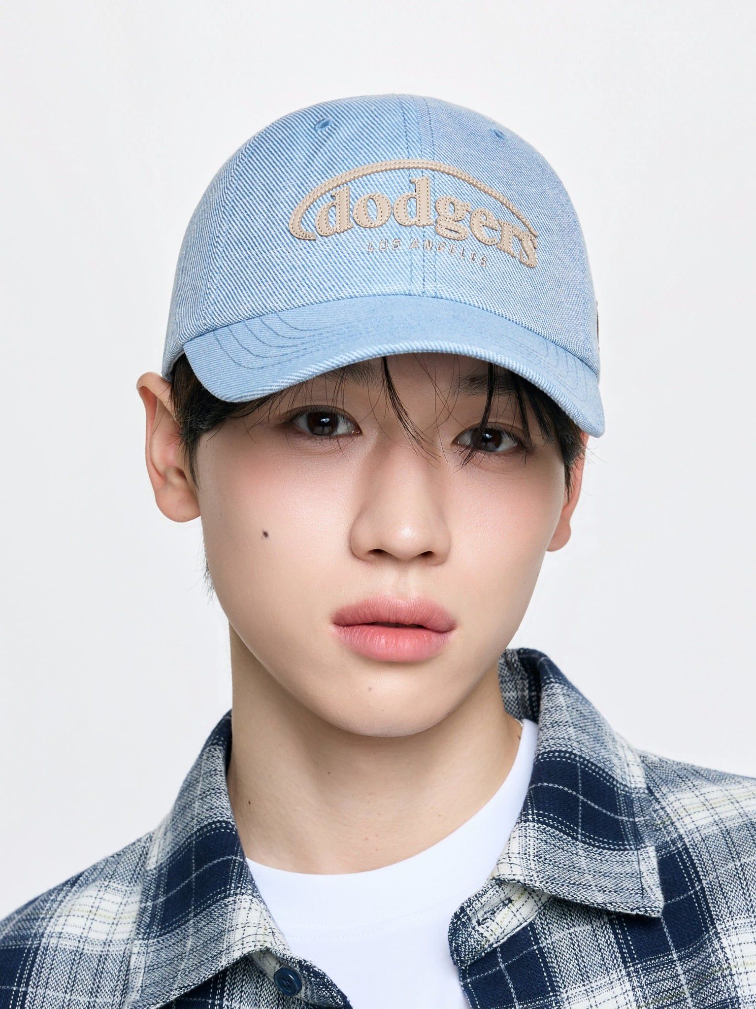  Nón MLB Korea - [Unisex] Vintage Denim Curve Logo Unstructured Ball Cap LA Dodgers - 3ACPV196N-07BLL 