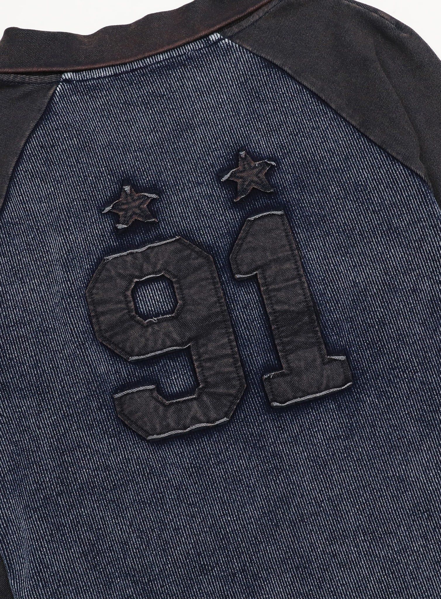  Áo Thun Dài Tay [Unisex] Badblood - [w-tee25-016] Rusty Denim V-Neck Long Sleeve Blue 