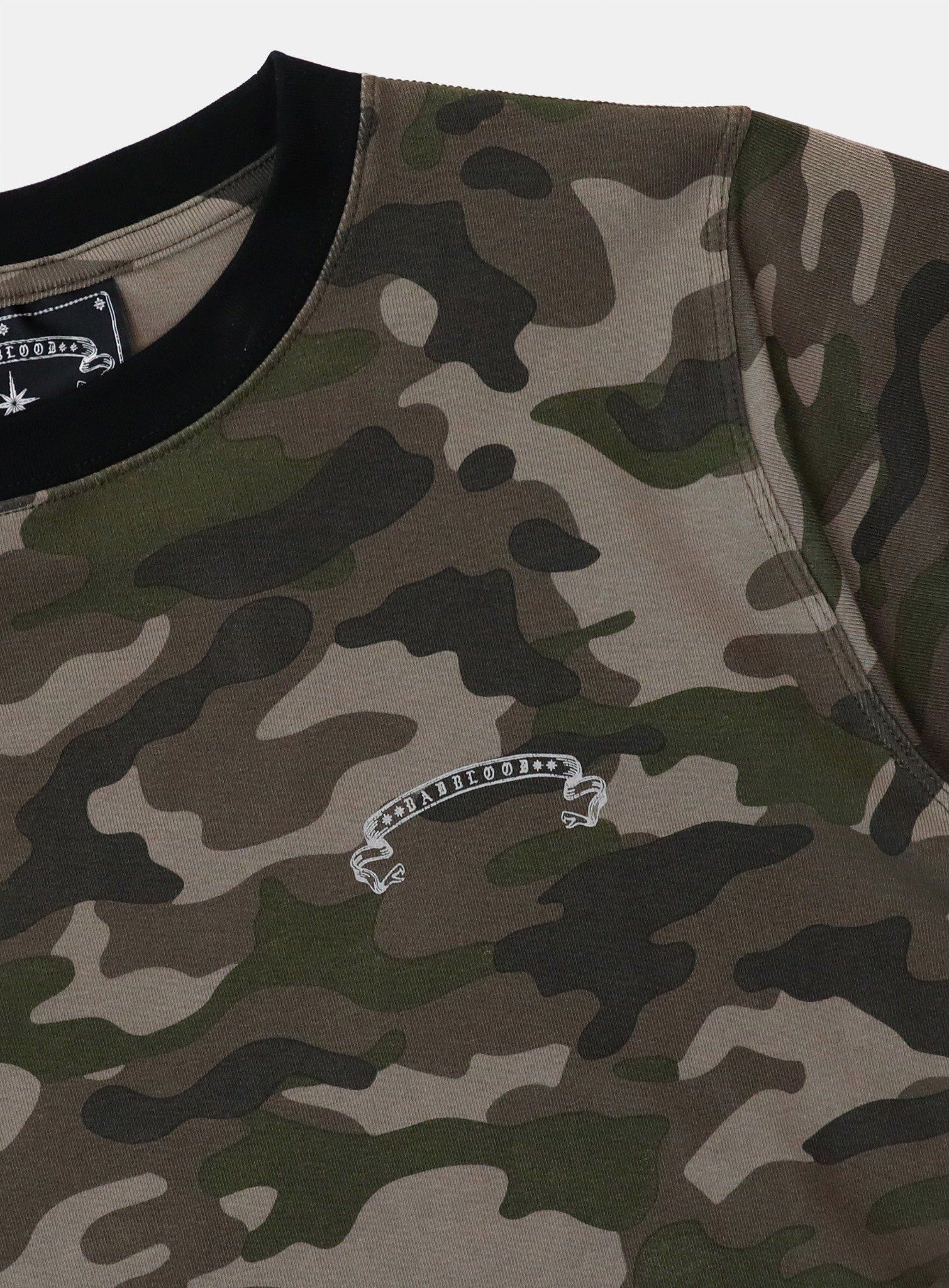  Áo Thun [Unisex] Badblood - [w-tee25-093] Cosmo Reflective Ringer T-Shirt - Green Camo 