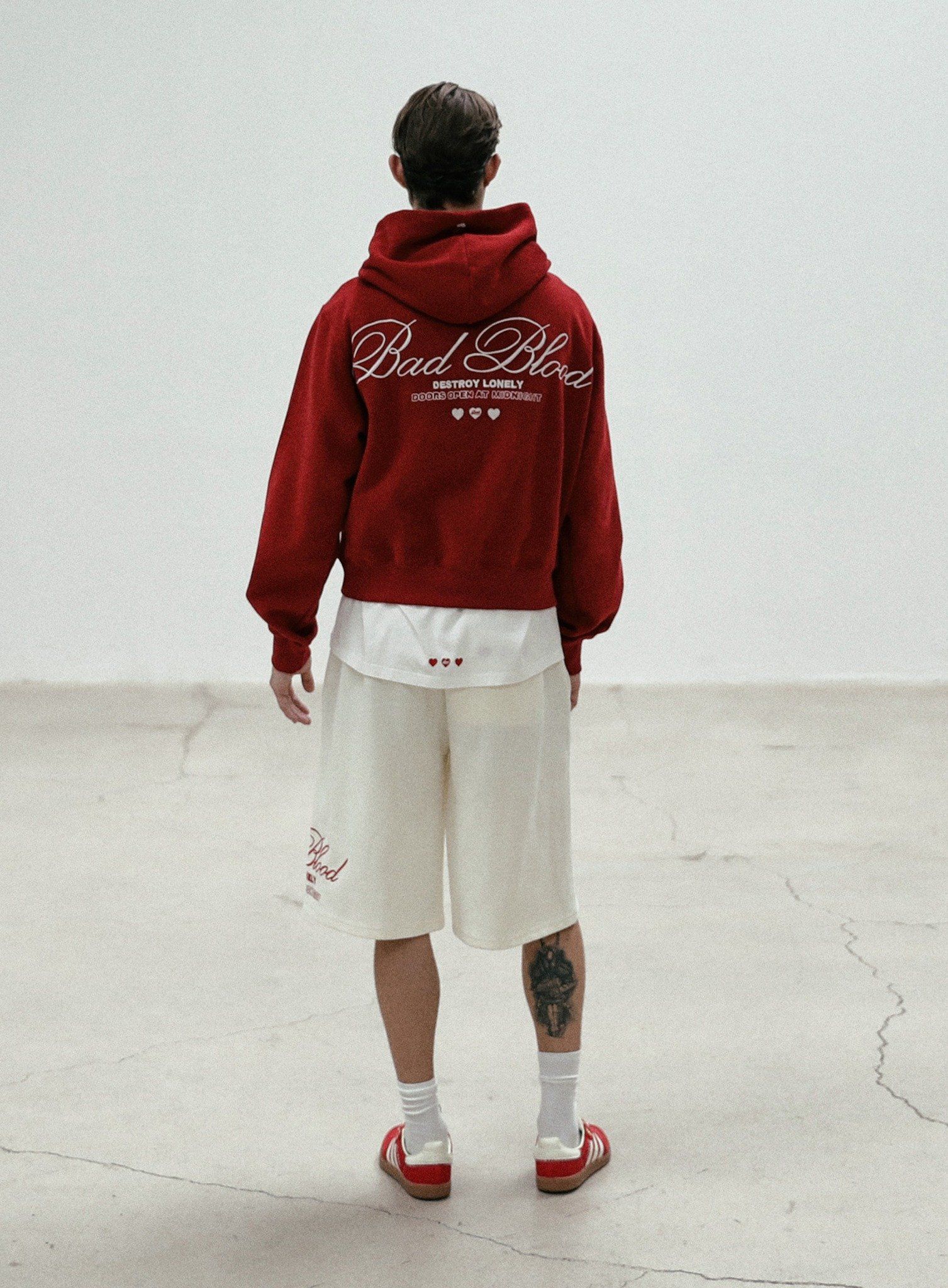  Áo Hoodie [Unisex] Badblood - [w-hde24-029] Classic Logo Hooded Red 