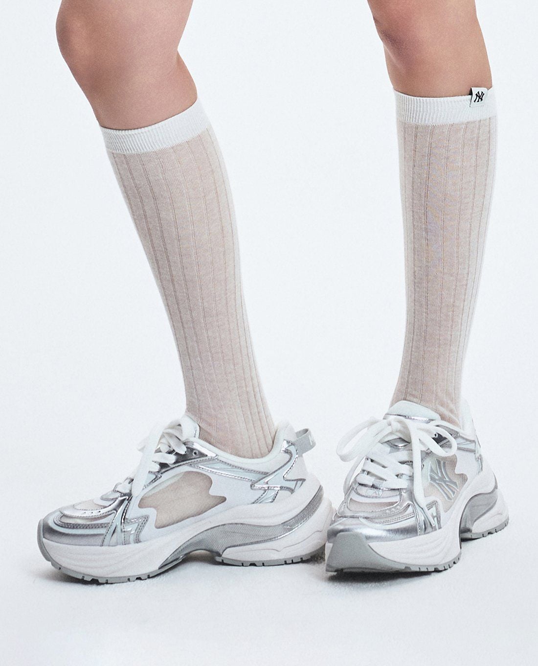  Giày MLB Korea Curve Runner New York Yankees White - 3ARNM015N-50WHS 