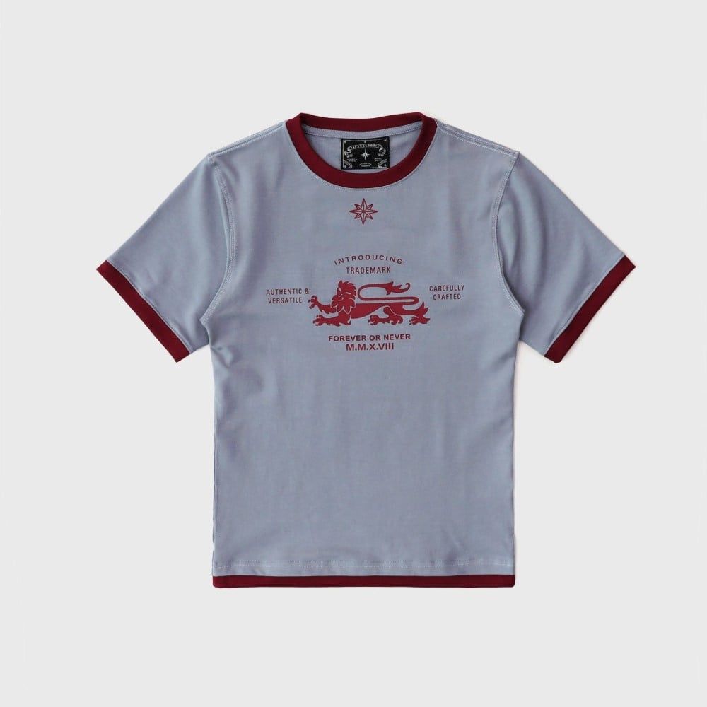  Áo Thun [Unisex] Badblood - [w-tee25-104] Lion Jersey Ringer T-Shirt Purple Grey 