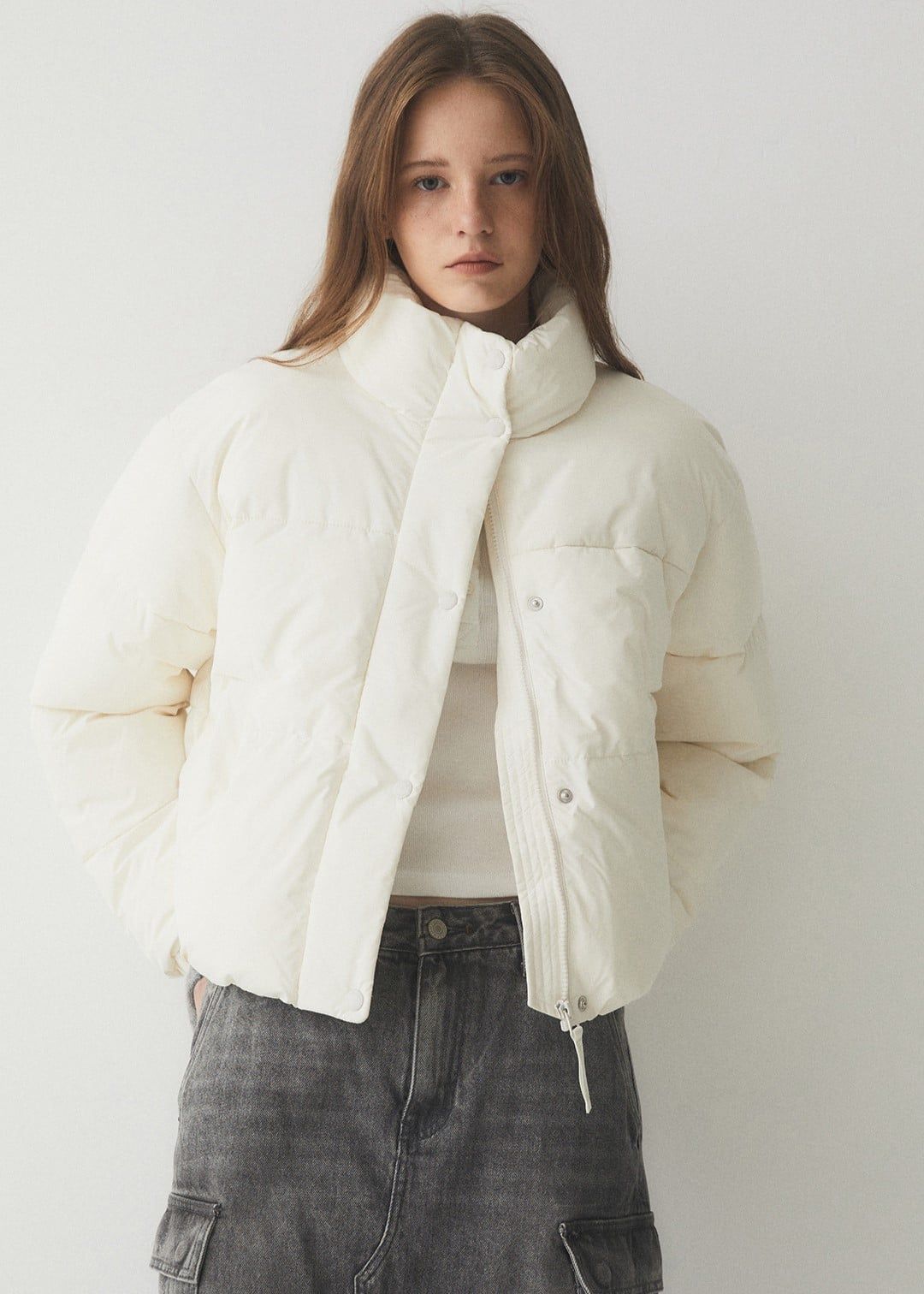  Áo Khoác Phao Whoau - High neck Short Puffer - WHJPE4V15F 