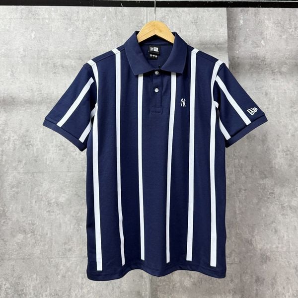 Áo Thun Polo New Era - [Unisex] NY Basic Stripe White/Navy