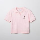  Áo Polo SPAO [Nữ] - Woody Cable Half-open Half-sleeve Knit - SPKWF24G51 